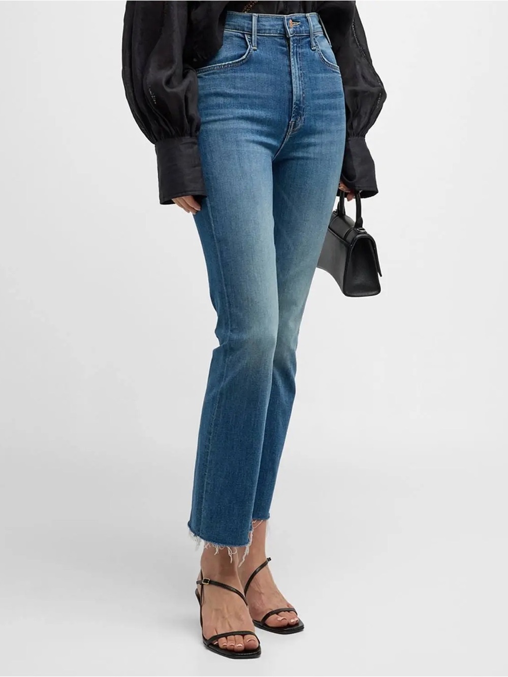 MOTHER The Hustler Ankle Fray Jeans in Healing Jar Wash | Size 32